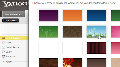 Style Switcher pada Yahoo! Mail