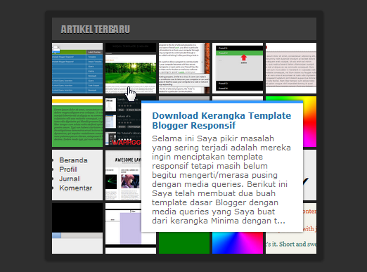 Recent Post Widget with Mini Thumbnail and Tooltip