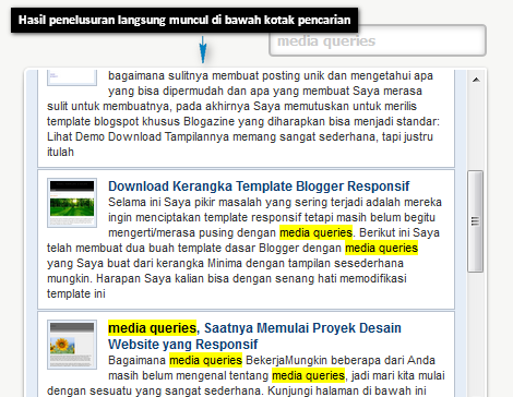 Membangun Aplikasi Quick Search dengan JSON Blogger