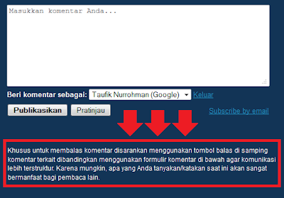 Pesan Formulir Komentar yang Error