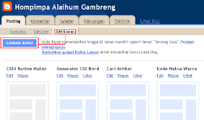 halaman statis blogger