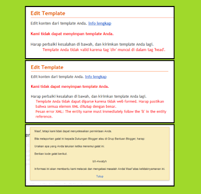 Penolakan Blogger terhadap JavaScript dan URL