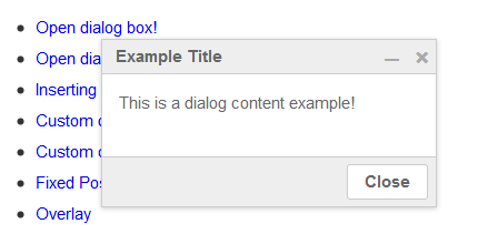 Screenshoot of JavaScript dialog box plugin.